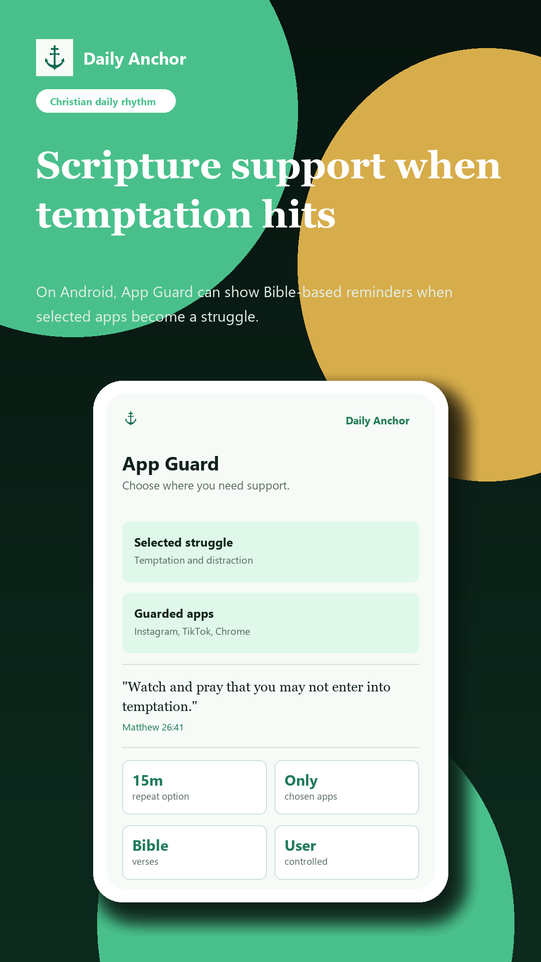 App Guard Scripture reminder screenshot