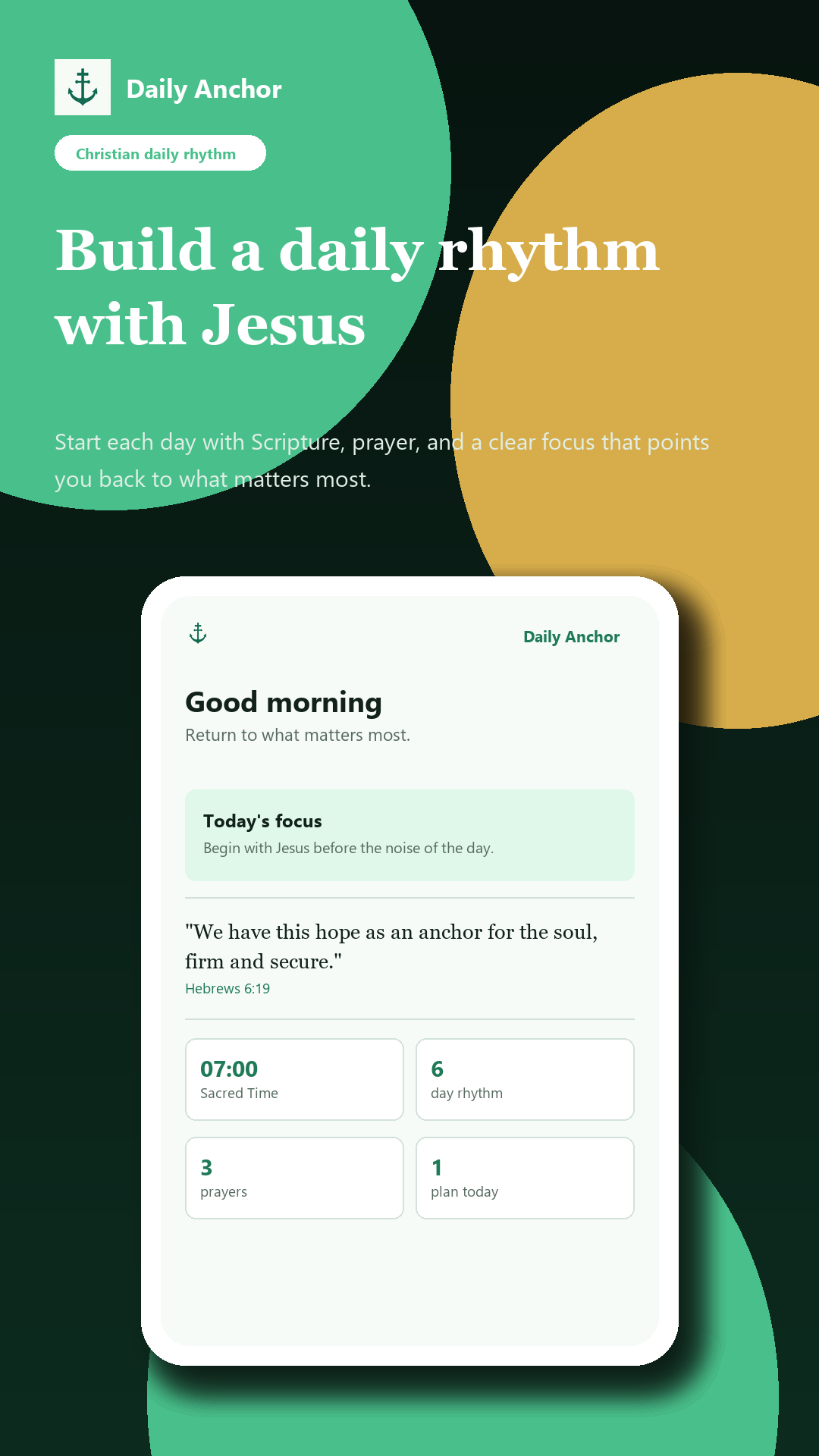 Daily Anchor home dashboard screenshot