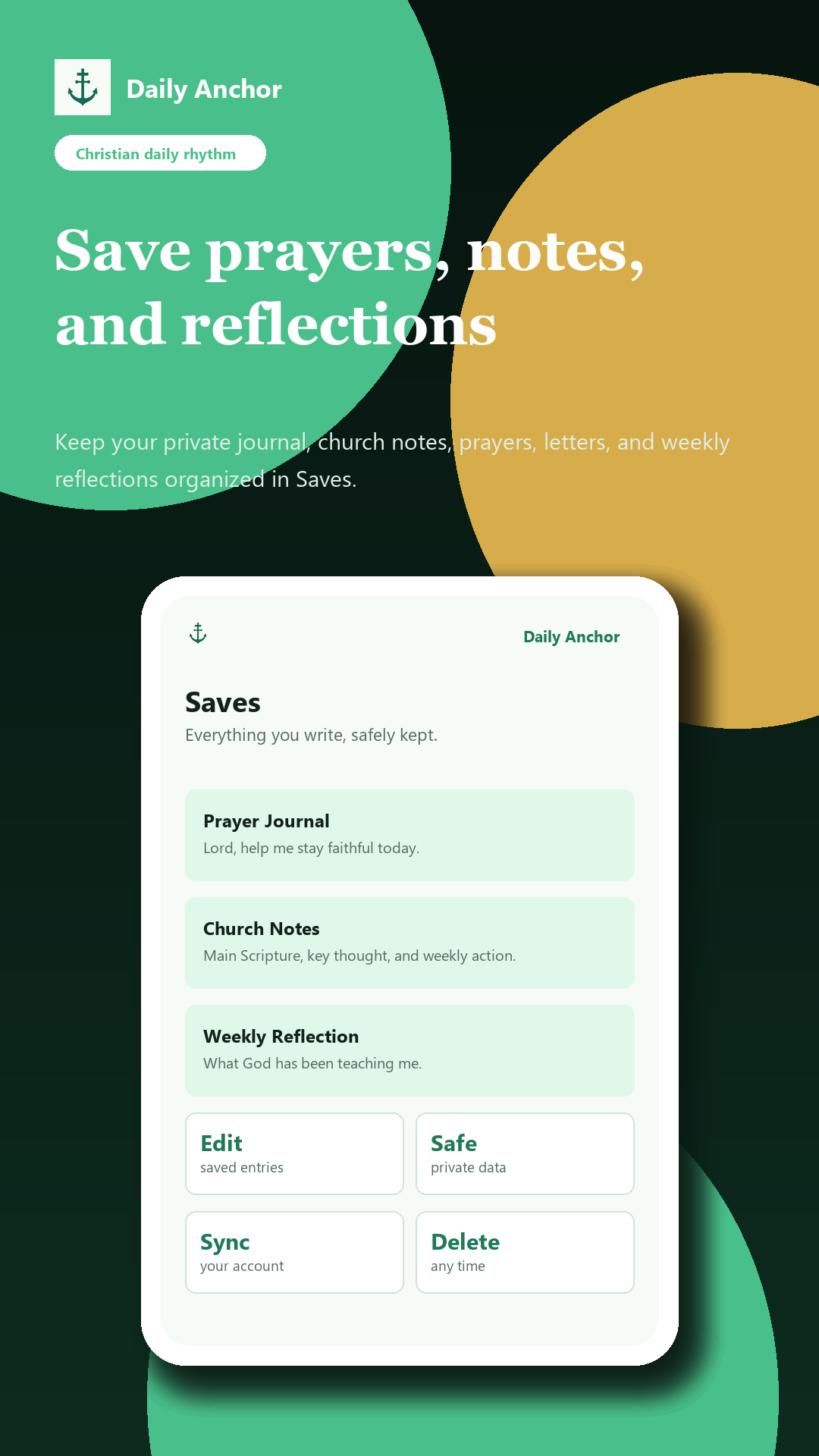 Prayer journal screenshot